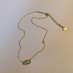 Elisa Gold Pendant Necklace in Light Blue Illusion